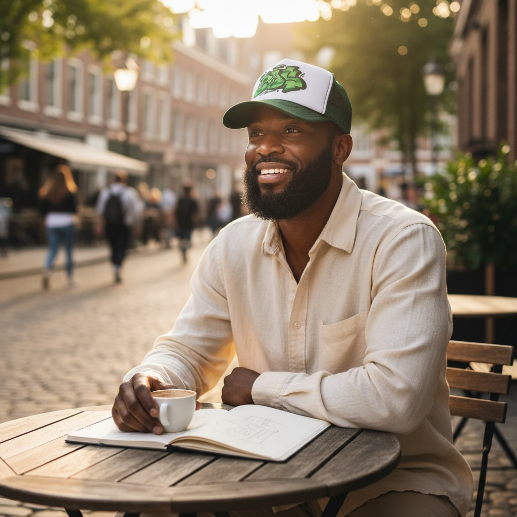 BD$-GRAFFITI GREEN TRUCKER