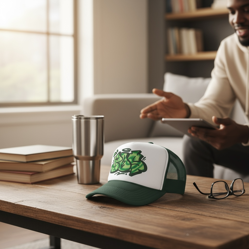 BD$-GRAFFITI GREEN TRUCKER